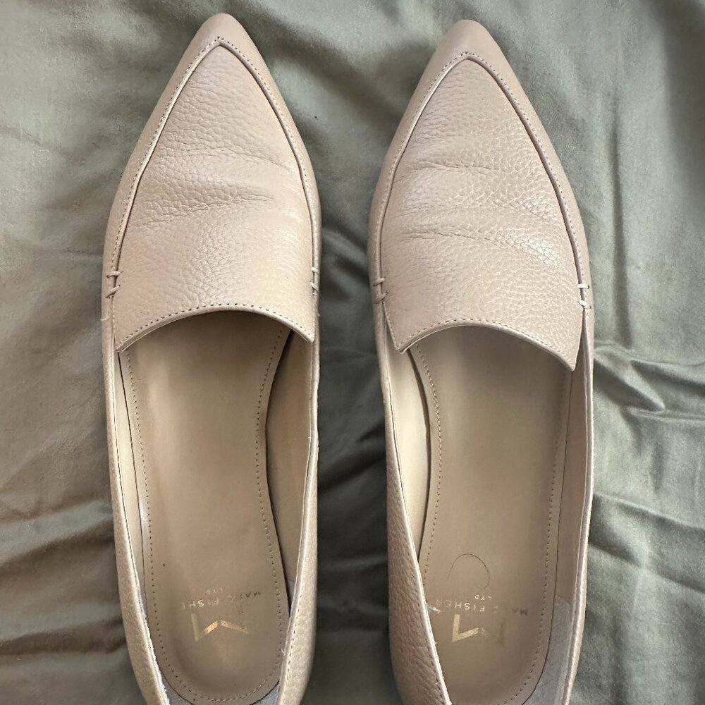 Marc Fisher Light Pink Pointed-Toe Leather Loafers